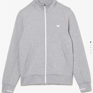 Lacoste Mens Gray Chine Classic Fit High-Neck Zip Up Sweatshirt 3XL 8 Big & Tall